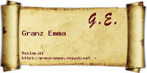 Granz Emma névjegykártya